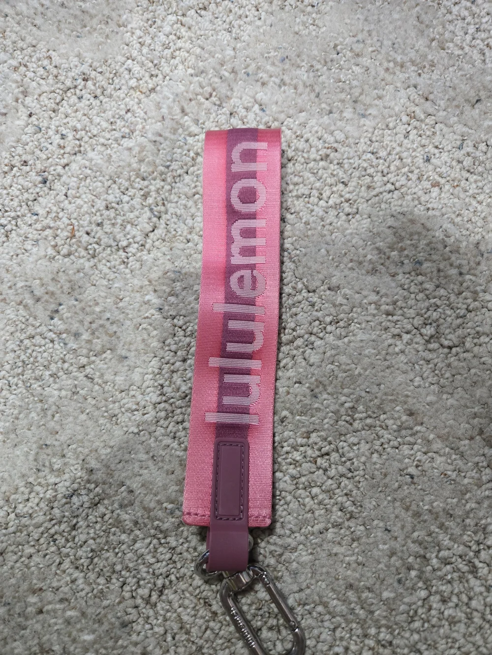 lululemon athletica Pink Stretch Logo Wrist Strap Key Holder